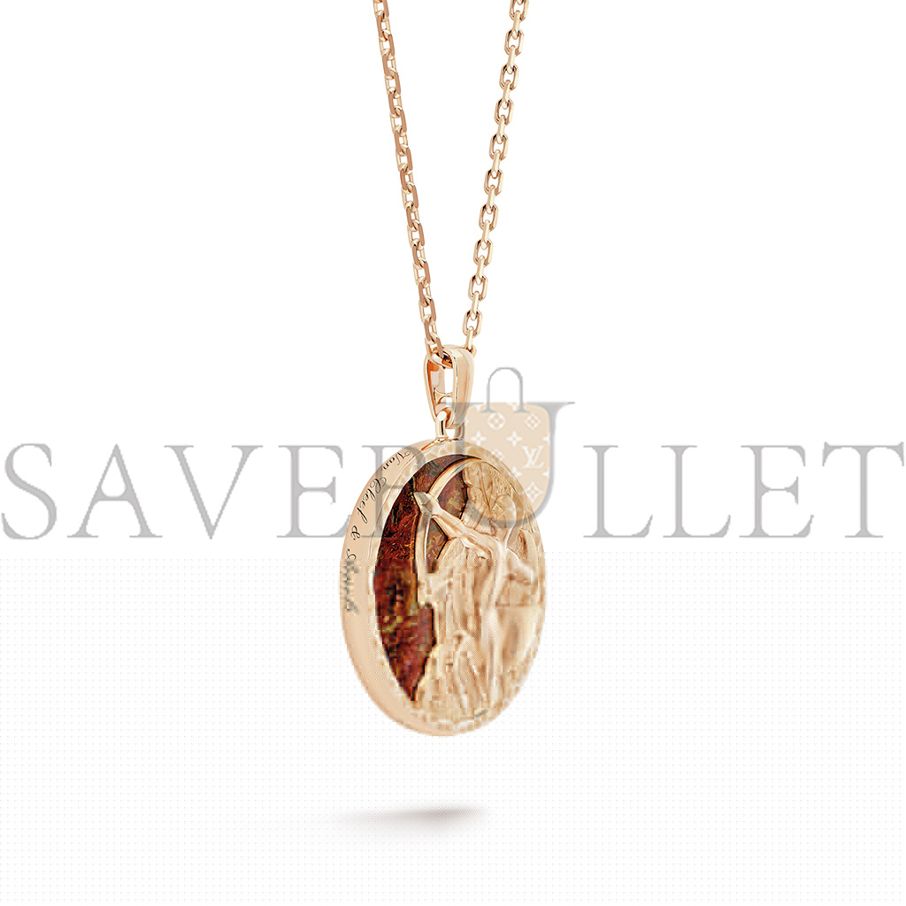 V*N CL*F arpels zodiaque long necklace sagittarii (sagittarius) - rose gold, pietersite  vcarp9r700